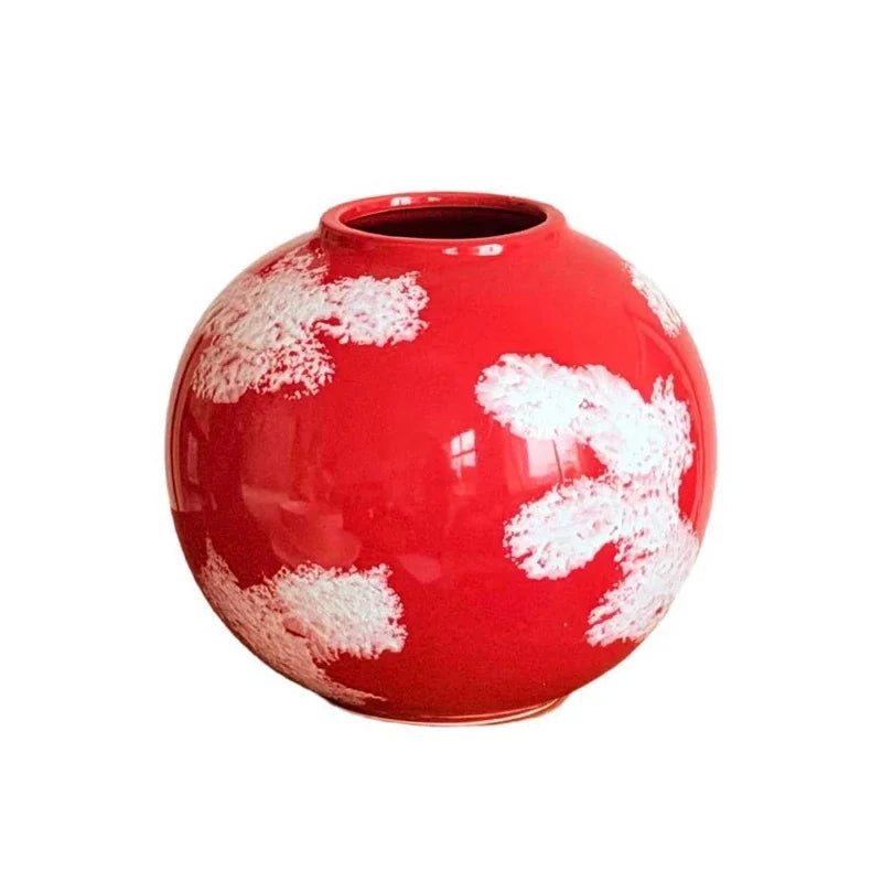 Chinese Ceramic Vase Porcelain Retro Elegant Floral Centerpiece For Entryway Table Decor Boutique Inn Model Room For Interior Vue