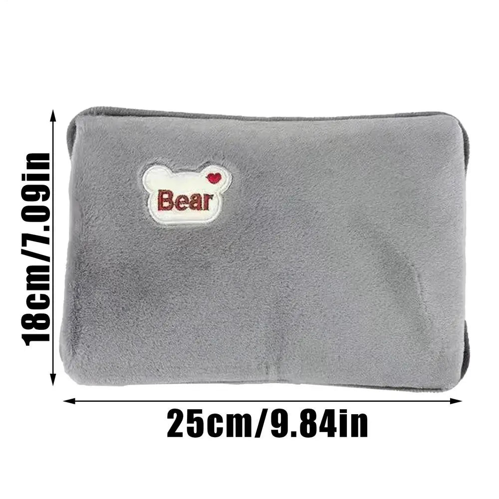 Hot Water Bottle Leak-Proof Rechargeable Hand Warmer Hot Water Bag with Soft Cover for Winter Cold Weather Period Cramps Muscles Vue Gray
