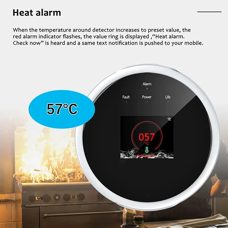 Tuya WiFi GAS LPG Leak Sensor Alarm Fire Security Detector APP Control Safety Smart Home Leakage Sensor Support Smart Life App Vue