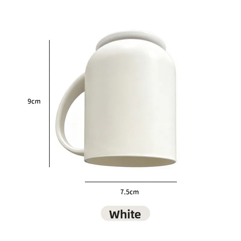 Magnetic Mouthwash cup, no Punching Toothbrush Storage Rack, Inverted Brush cup with Handle, PP Plastic Tooth cup 세수잔 Vue White