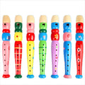 Educational for Children Baby 20cm Musical Instrument Short Flute Cartoon Flute 6-Holes Recorder Wooden Flute Vue Random color