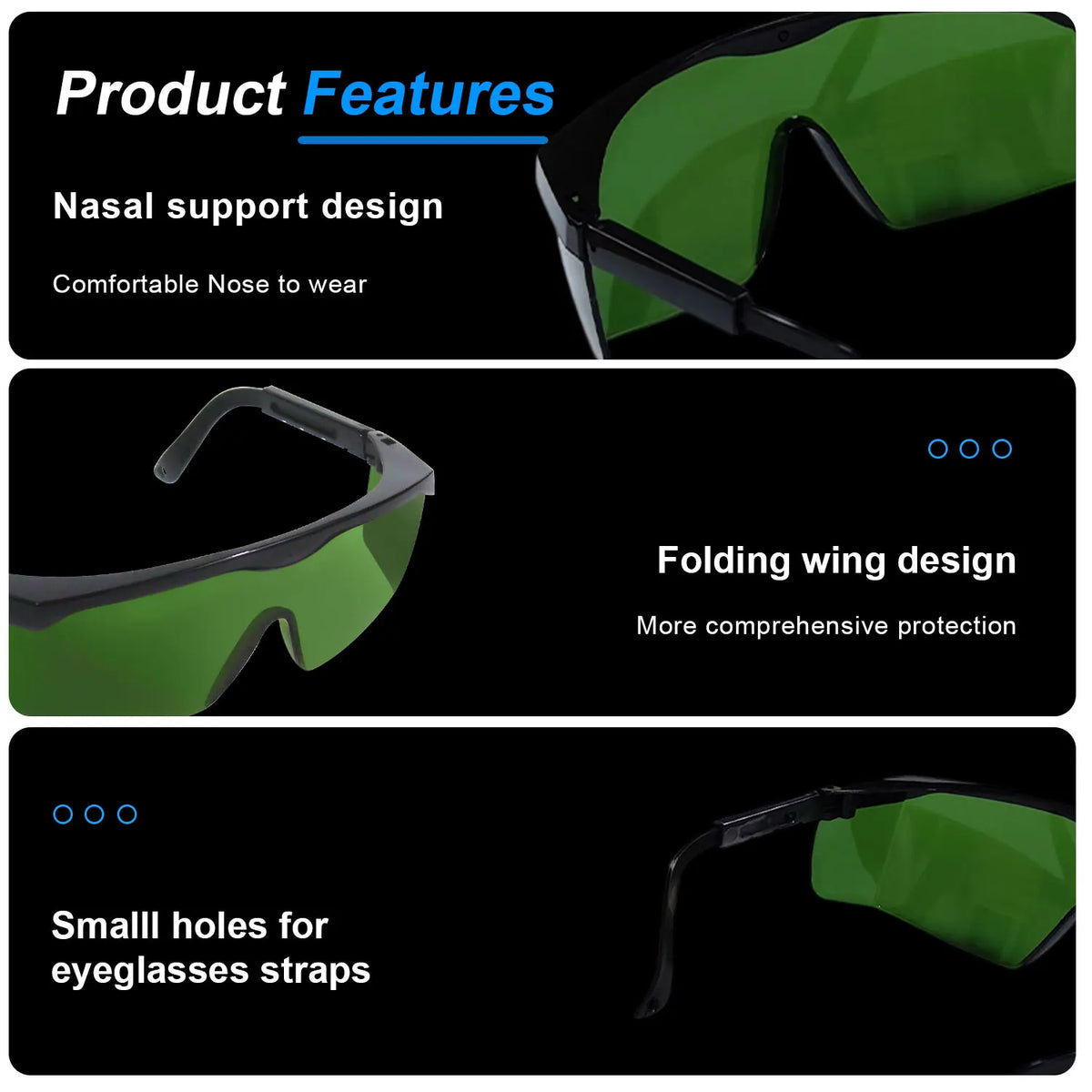 Laser Safety Glasses 1064nm Infrared 355nm UV Goggles Protective Glasses Eye Protection Eyewear for Laser Machine Work Vue