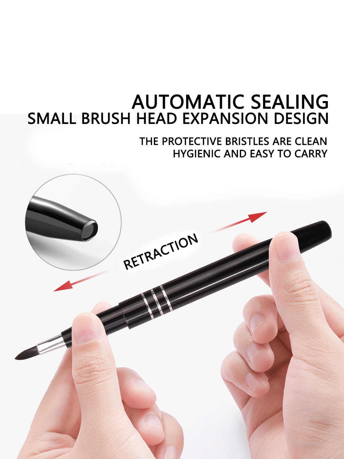 1pcs Mini Portable Lipstick Brush Lipstick Brush Soft Lipstick Brush Lip Concealer Brush with Cover Makeup Brush Tool Vue
