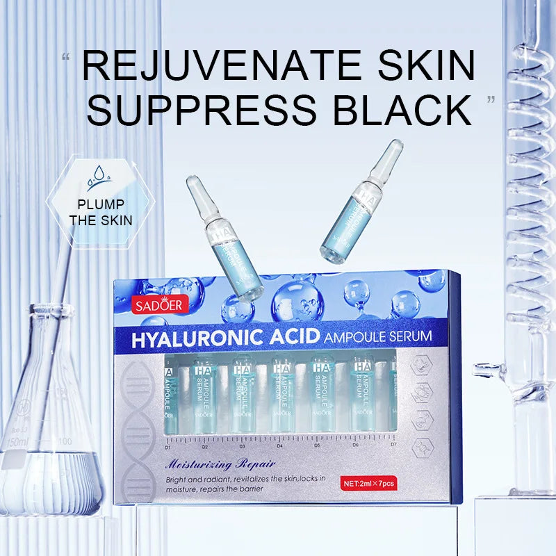 Sadoer Skin Care Hyaluronic Acid Liquid Serum Facial Moisturizing Lifting Glow Up Dermapen Serum 2ml*7Pcs Vue
