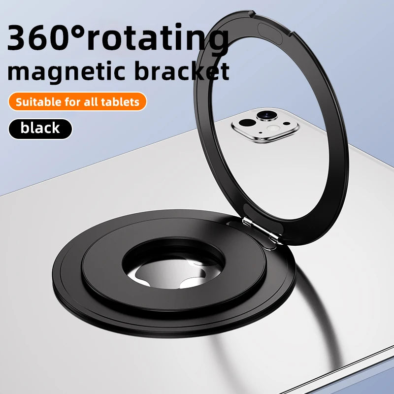 360° Rotating Magnetic Holder Mount for All Tablets Universal Metal Bracket Stand Durable 360 Rotation Tablet Accessories Vue black