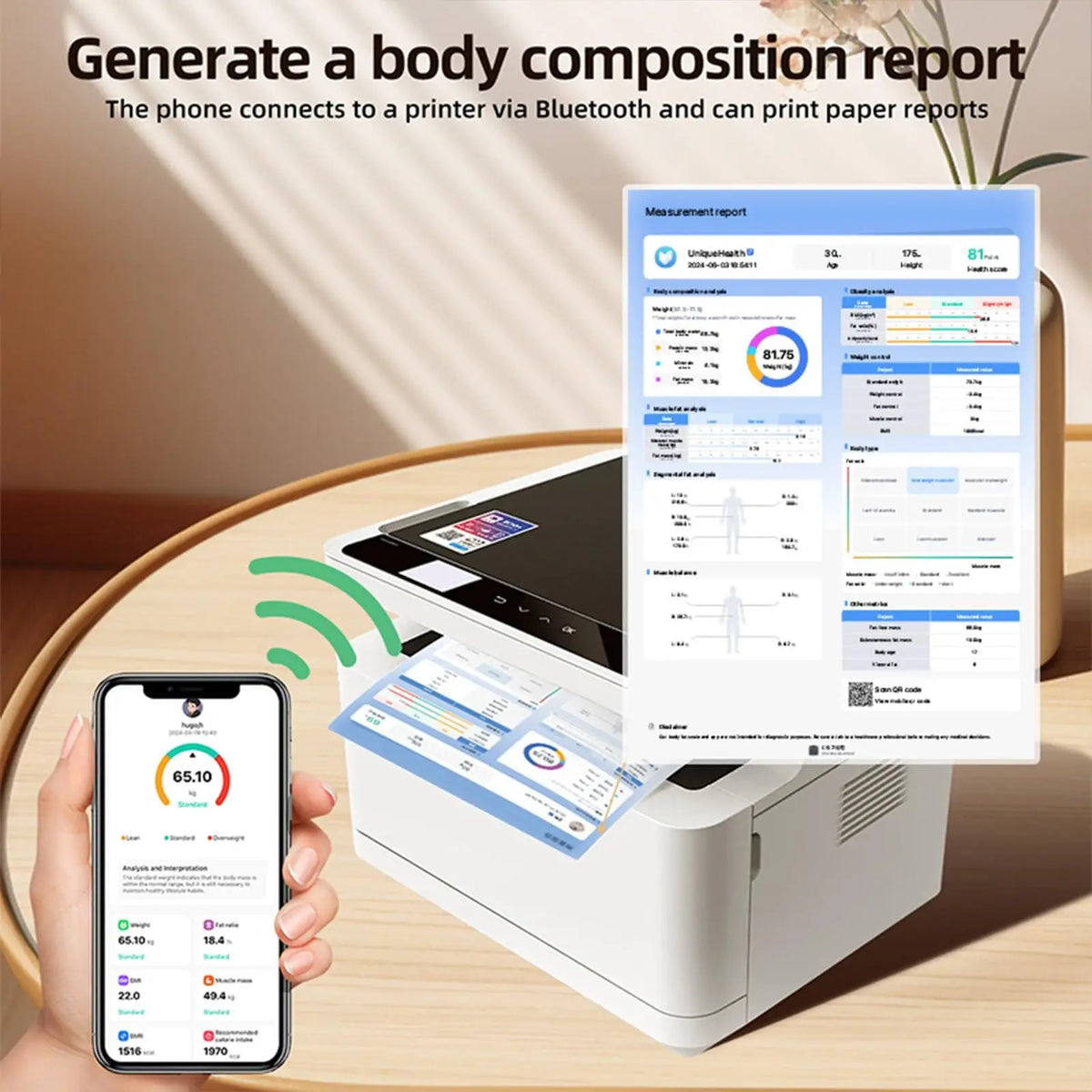 8-Electrode Bluetooth Body Fat Scale, Smart Digital Body Composition Weight Scale, for Family Fitness & Personal Health Tracking Vue