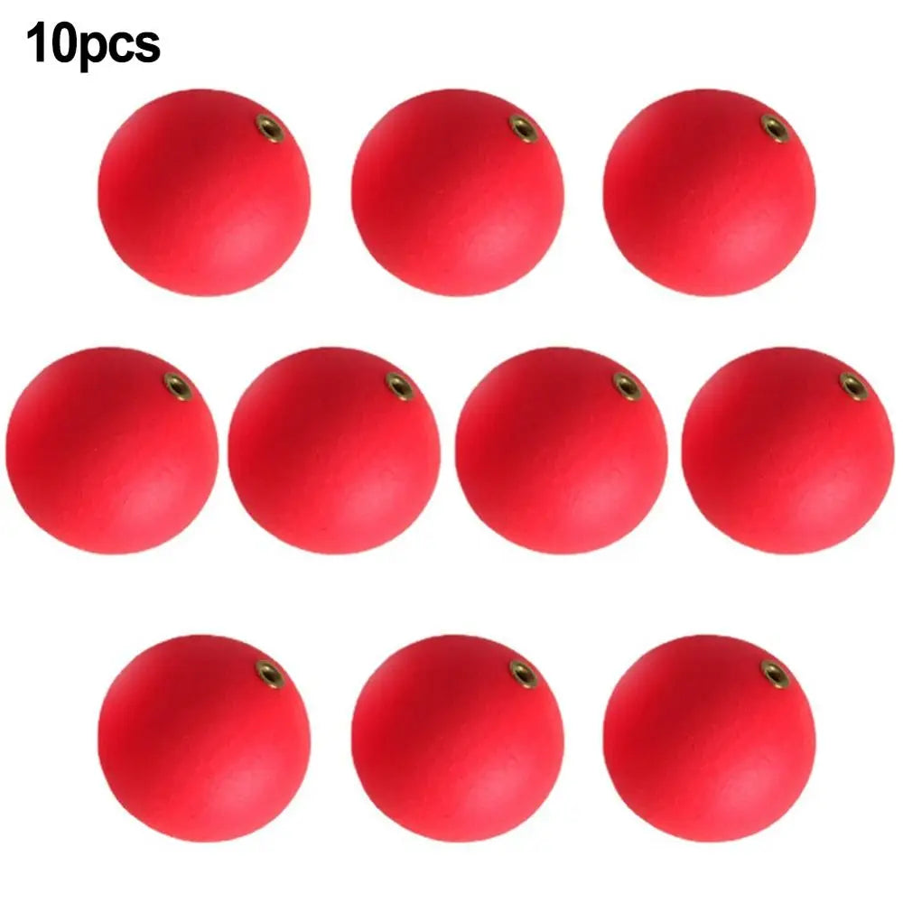 10PCS Portable with Copper Ring Foam Floating Ball Buoyancy Foam Buoyancy Balls Lightweight Hard Saltwater Vue red-24mm