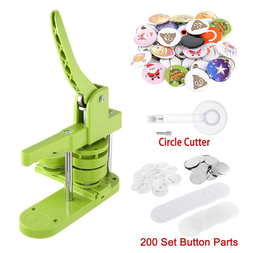 58mm DIY Pin Button Maker Machine Set – 200 Parts & Cutter Badge Maker Machine Vue