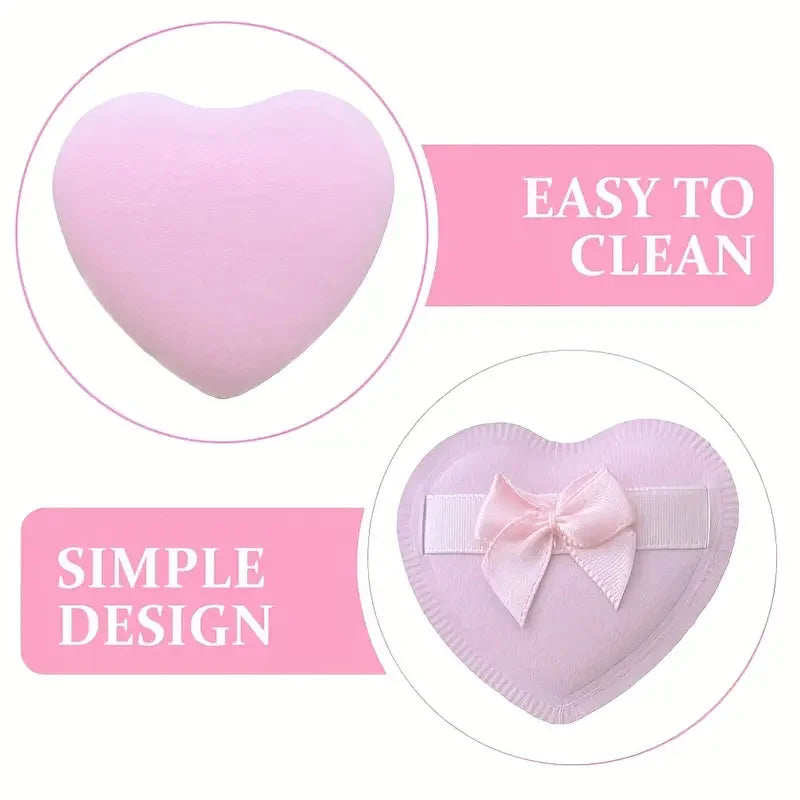 6pcs Heart-Shaped Makeup Sponge Puffs Dry Wet Dual Use Candy Puff Reusable Liquid Foundation Powder Cosmetic Sponge Puffs Vue