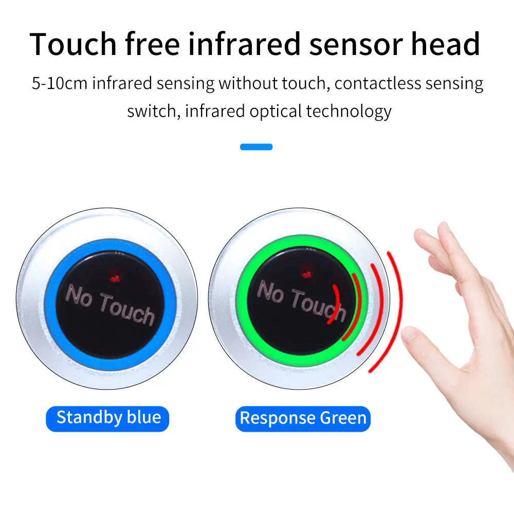 Waterproof Access Button Door Exit Push Switch Release Opener Door Access Control System Entry Open Touchless Gate Out Switch Vue
