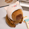 Cute Shark Head Backpack Plush Toy with Capybara Design Adorable Stuffed Doll Birthday and Holiday Gift for Kids or Friends Vue Pink pig