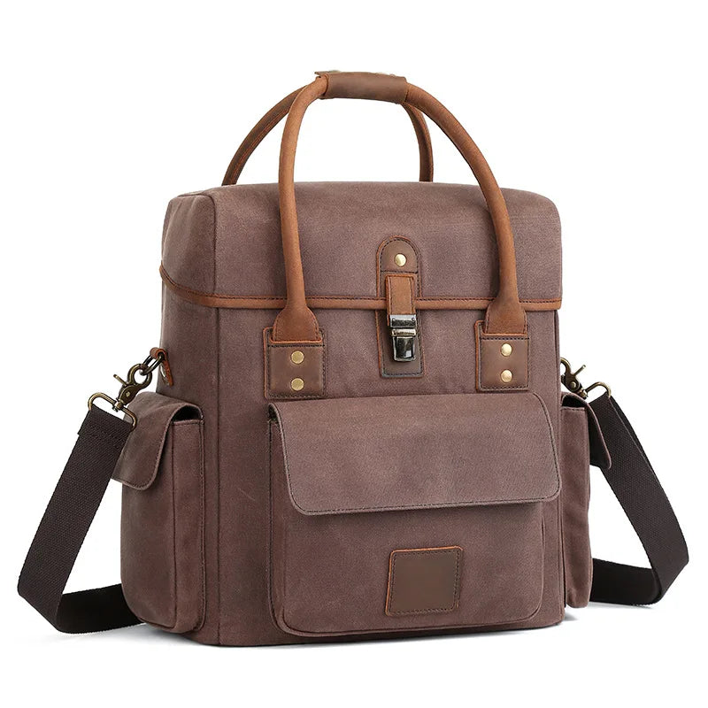 Leather Wine Storage Bag European and American Backpack Wine Tote Bag Wine Storage Bag Vue Light coffee