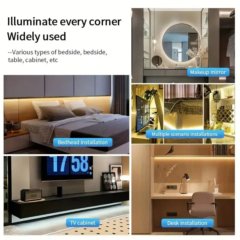 USB COB LED Light Strip Touch Dimmable High Density Dotless Linear Ribbon Self Adhesive Lamp Home TV Background Decor Lighting Vue