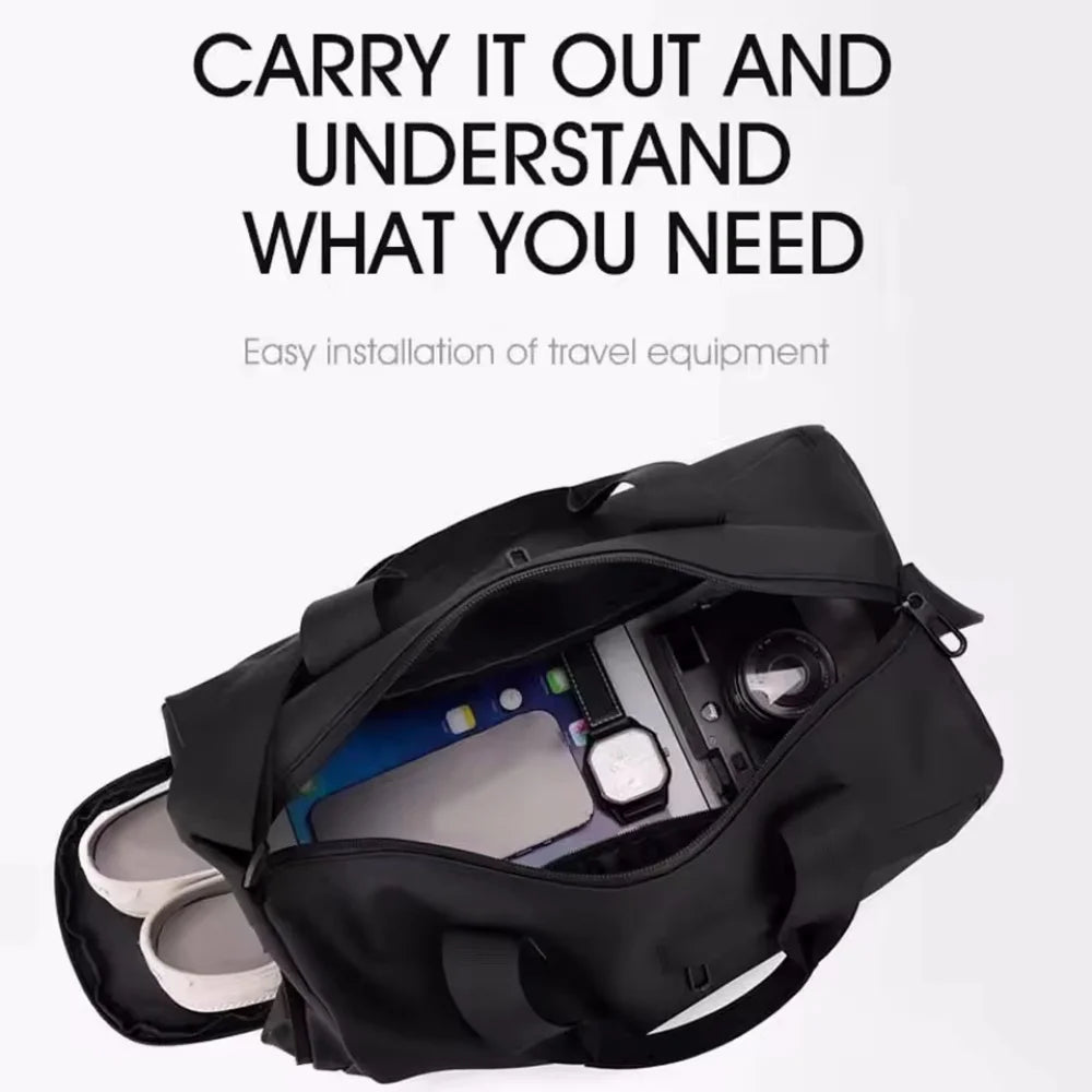 Dry Wet Separation Swim Gym Bag, Waterproof Sports Gym Tote with Adjustable Strap, Large Capacity Travel Storage Organizer Vue