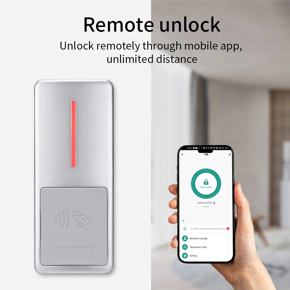Waterproof Wifi Support Tuya App Access Control 125Khz/13.56Mhz RFID Card Biometric Fingerprint Access Control Keypad Vue
