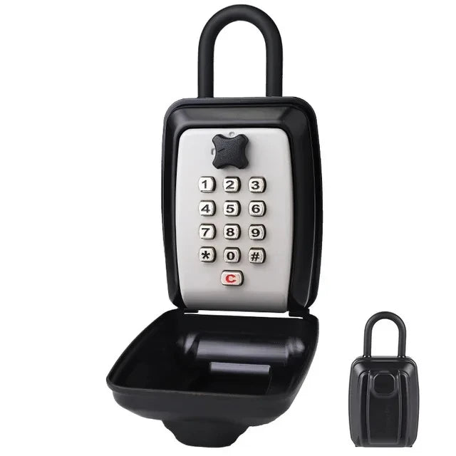 High-quality Black/Grey Hook Key Safe Box Waterproof Anti-theft Metal Shell With 12 Digits Code Key Storage Home Garage Office Vue Hook Grey