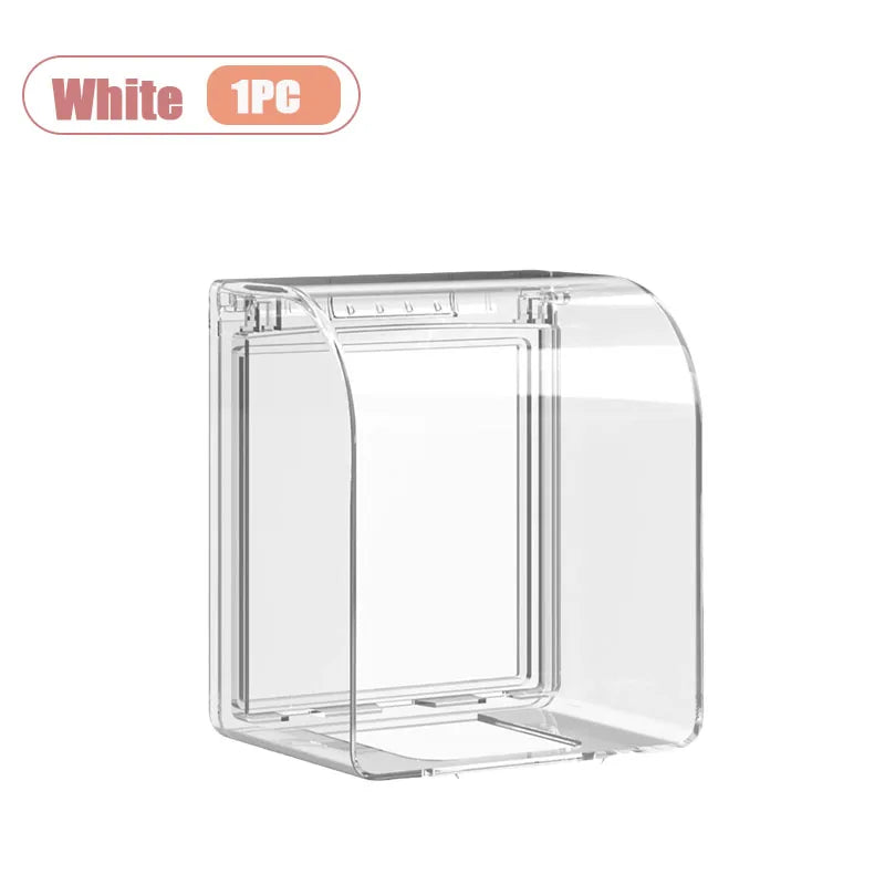 1-20PCS Universal Splash Proof Waterproof Box Cover for Bathroom Outlet Switch Protector for Shower Socket Shield Removal Vue White-1PC