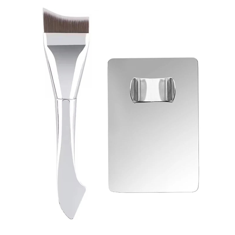 Ultra-Thin Foundation Brush Lightweight Flat Contour Brush for Seamless Blending of Cream and Liquid Makeup Professional Tools Vue Brush and Plate