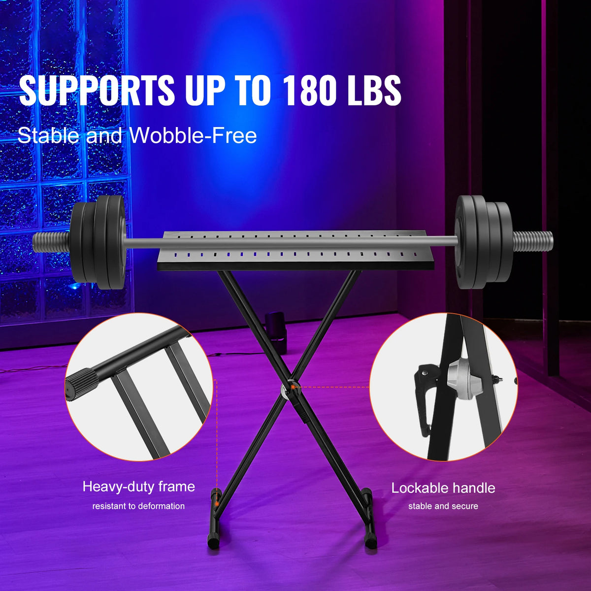 SucceBuy 32x20 Portable DJ Table Stand | Foldable Double-X DJ Table Stand Vue