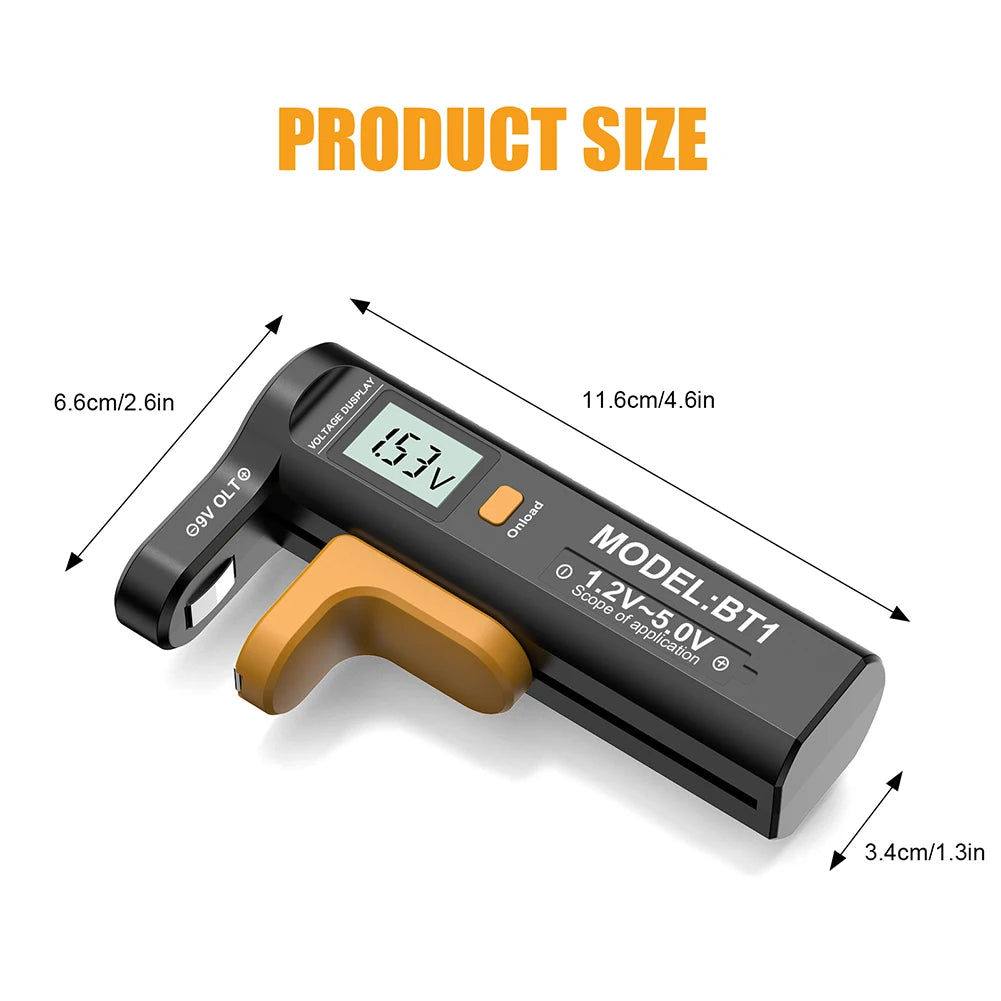 Digital Battery Tester – AA AAA C D 9V Button Cell Checker Battery Tester Vue