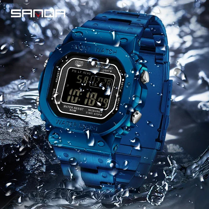 SANDA 2162 LED Digital Military Sports Watch – Men's Waterproof Digital Sports Watch Vue