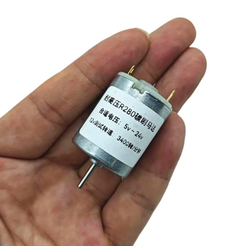 1PCS R280 High-torque/High-voltage DC Motor Remote Control Car Circular Strong Magnetic Carbon Brush Motor DC3-9V/DC5-24V Motor Vue 1 0