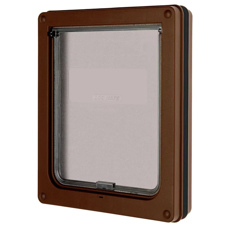 Strong Lockable Dog Door with Privacy Protection Flap Gate Pet Dog Door For Big Small Dogs Pet Safety Doors Easy to Install Vue brown S