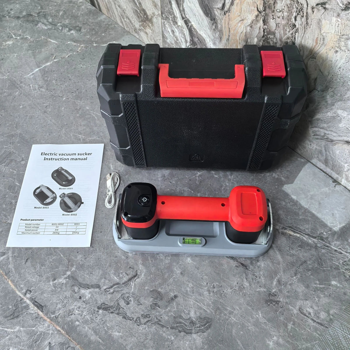 Electric Vacuum Suction Cup 300Kg Automatic Air Replenishment Floor Gap Repair Tool Glass and Tile Suction Cup with Metal Frame Vue Box Pack 300 Kg
