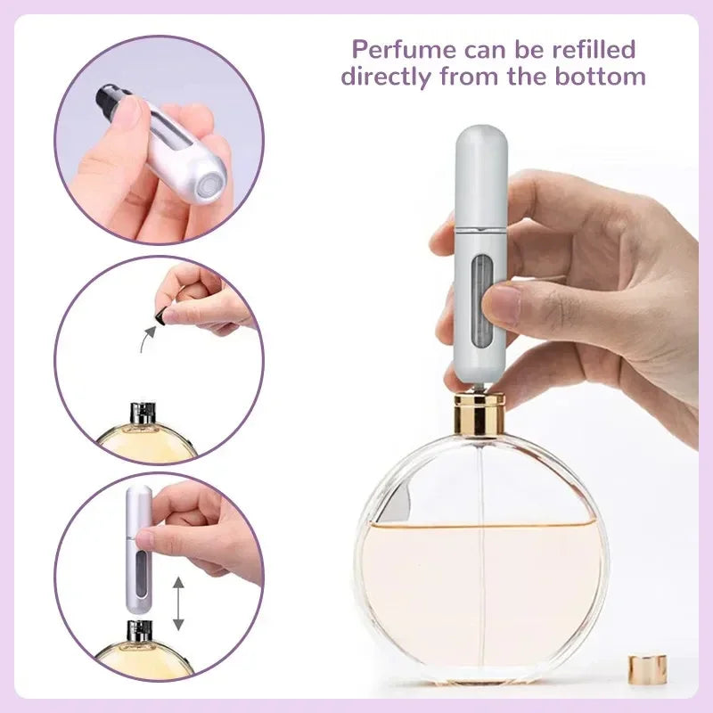vvocci 3/5/10pcs Press Type Cosmetics Fragrance Spray 5ml ForDispenser Portable Bottle Bottom-fill Perfume Refillable Container Vue