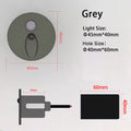 SANDIY LED Motion Sensor Stair Light – Recessed Wall Sconce IP65 Recessed LED Wall Light Vue Sensor Grey C 4000K 3W