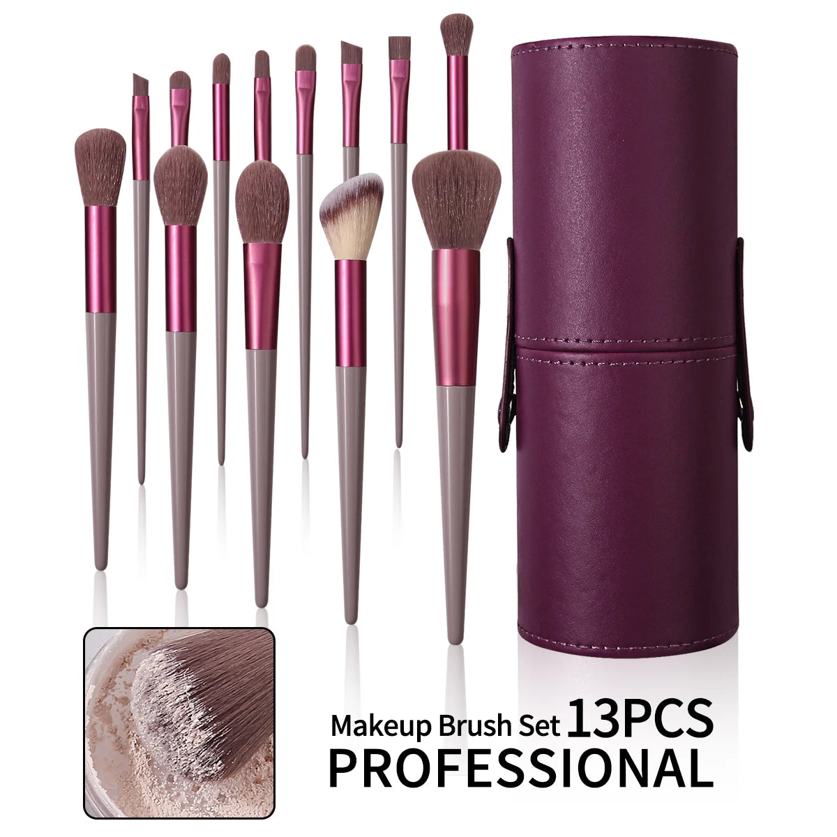 13PCS Professional Makeup Brushes Set Soft Fluffy Foundation Eyeshadow Concealer Blending Blush Brush Kabuki Women Beauty Tool Vue