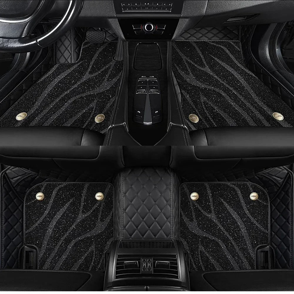 5D Custom Leather Floor Mats for Maserati – All Weather Set Custom Car Floor Mats Vue GranTurismo 07-2011 B-black