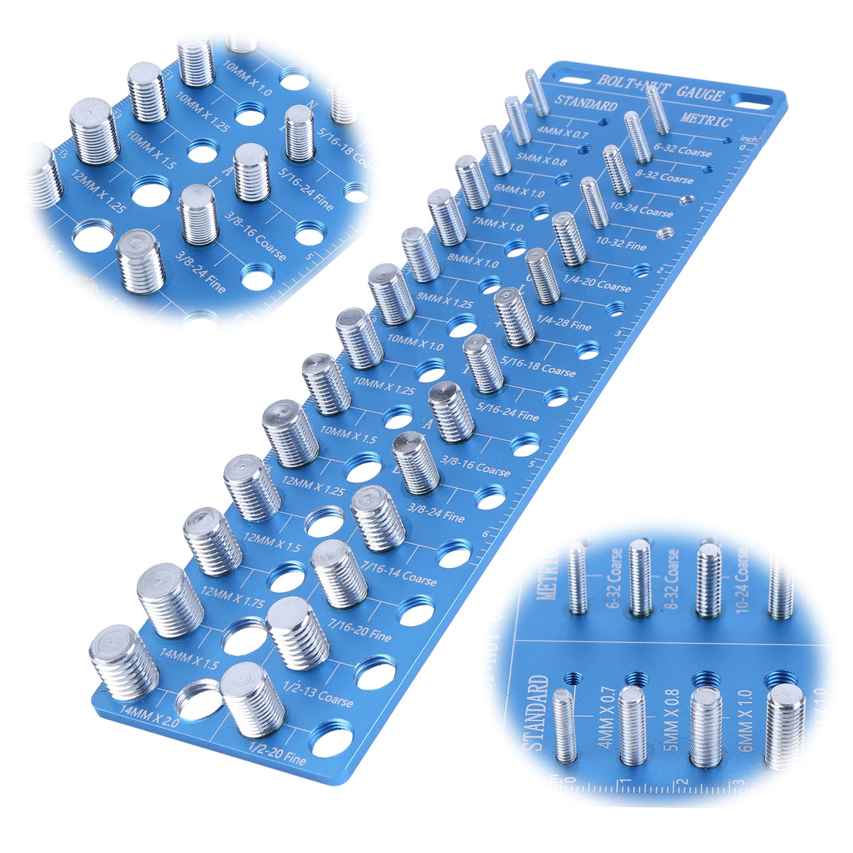 Thread Checker – 14 SAE & 14 Metric Bolt Identifier Gauge Thread Identifier Gauge Vue China Mainland
