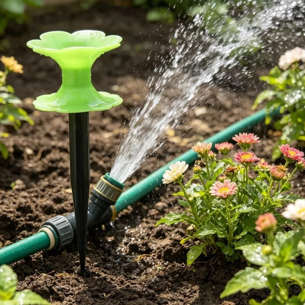 Flower Shaped Garden Hose Guide Labor-Saving Plastic Hose Holder Directional Protection Hose Support Stake Garden Lawn Vue