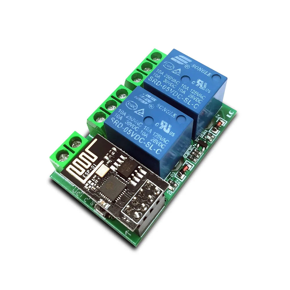 ESP8266 ESP-01 DC5V 1/2 Way WIFI Control Relay Module Separate Base Plate Smart Home Remote Control ESP-01 Wireless WIFI Module Vue