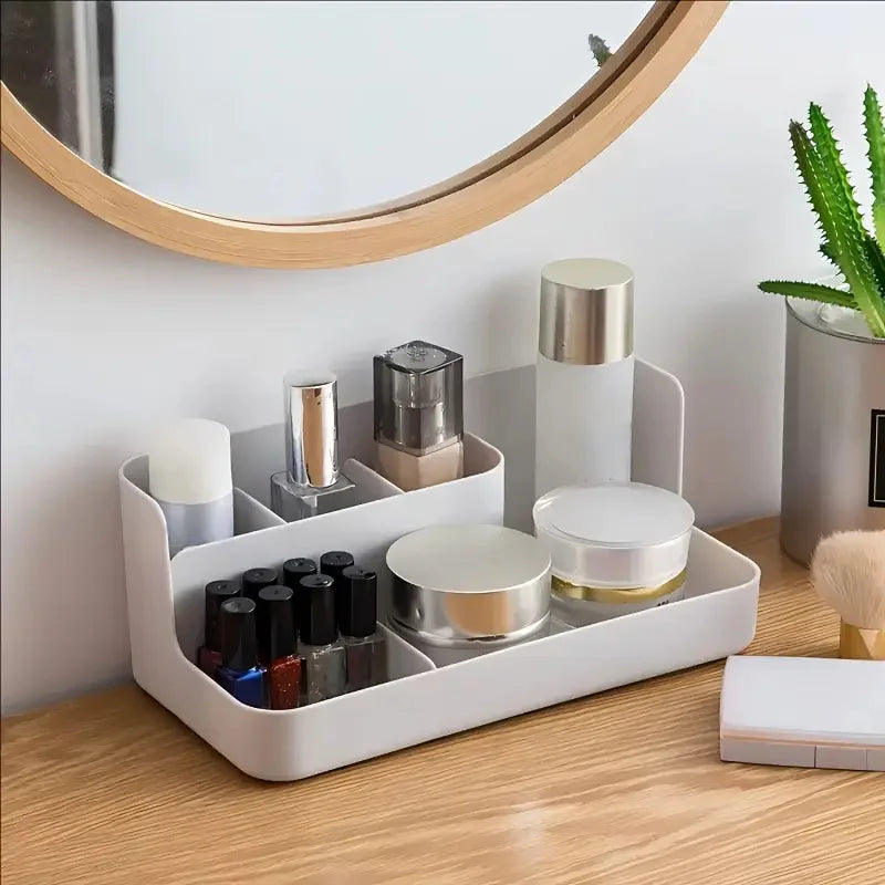 Multi-Compartment Cosmetic Tools Organizer Desktop Makeup Brushes Storage Box for Brushes Lipsticks Nail Polish Beauty Tools Vue