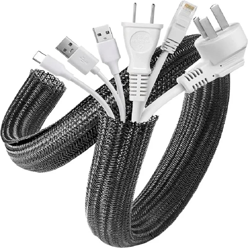 5//3/1M Braided Cable Sleeve PET Nylon Wrapping Cable Casing Cable Sleeves Wire for Desk PC TV Wire Protector Cable Wrap Cover Vue