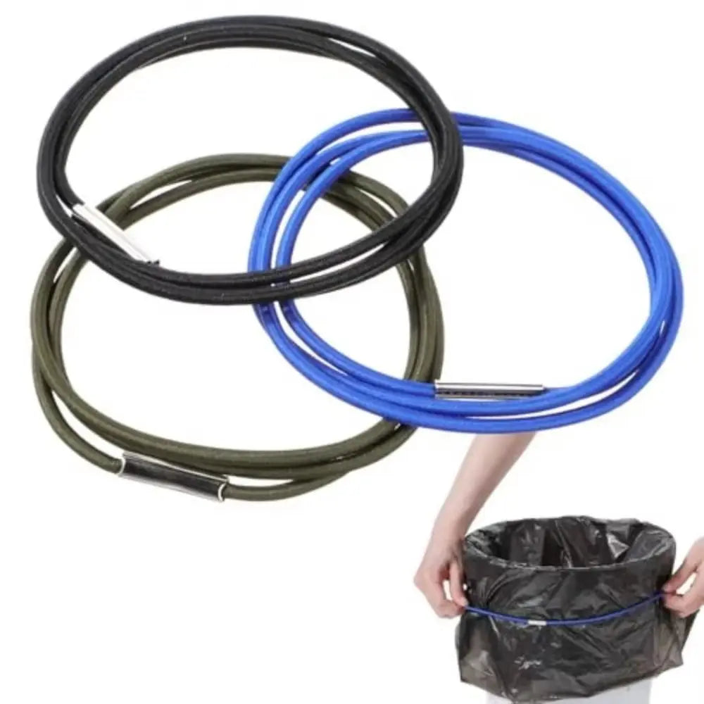 3Pcs Multifunctional Colorful Trash Can Bands Stretchable Elastic Rubber Bands Adjustable Durable Garbage Can Bands Household Vue