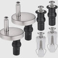 Stainless Steel Toilet Lid Hinges Set Universal Expanding Rubber Toilet Seat Bolts & Screws Soft Release Top Fixing Vue Style C