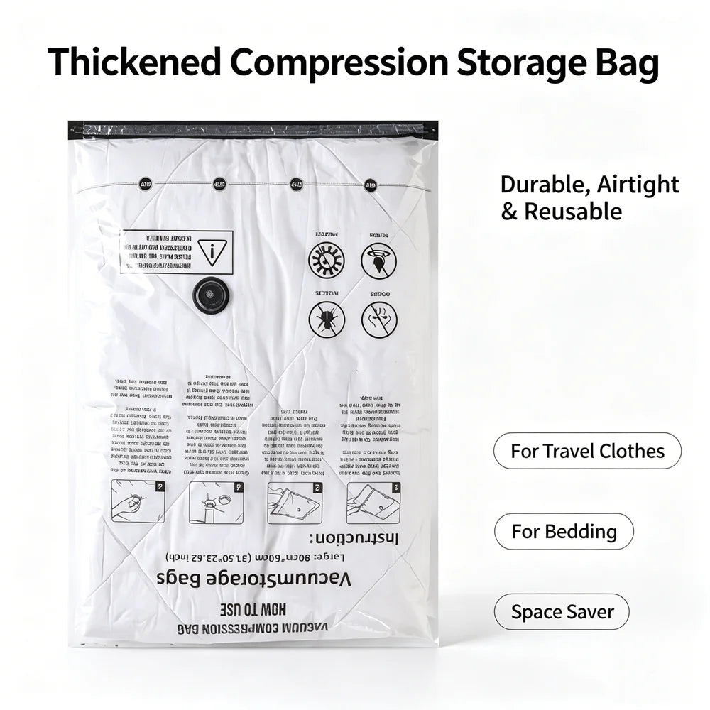 15Pcs Vacuum Storage Bags Set with Electric Pump Thickened Compression Bags for Travel Clothes Bedding Space Saver Black Vue