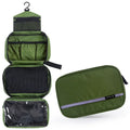 New Hanging Toiletry Bag Travel Toiletry Wash Organizer Kit for Men Women Cosmetics Make Up Sturdy Hanging Hook Shower Bags Vue DL178T3-Dark green