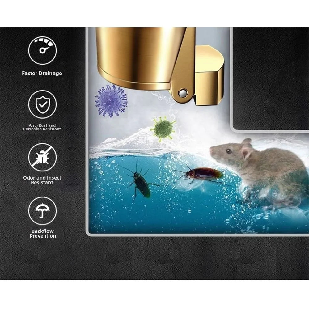 Anti-Odor Stainless Steel Floor Drain Dual Use Universal Shower Trap Filter Square All Copper Drain Core Floor Hair Catcher Vue