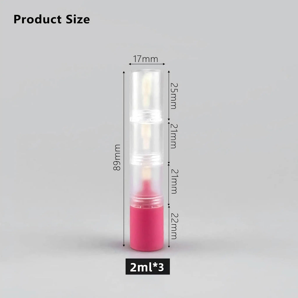 Lip Gloss Tube Custom Logo Luxury Lovely Mini 2ml With 3 Layer Pink Clear Transparent Lip Oil Tubes With Brush Wholesale 30pcs Vue