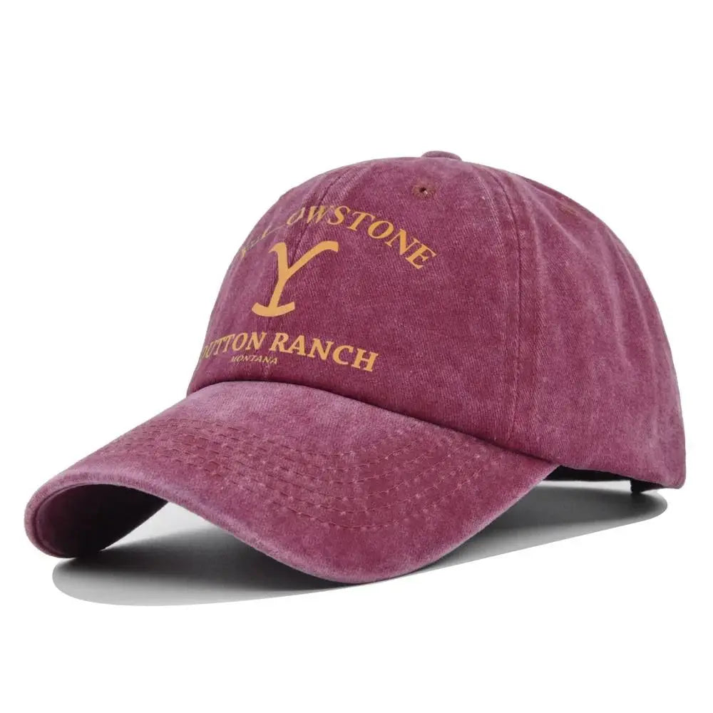 Vintage Yellowstone Dutton Ranch Baseball Cap Washed UV Protection