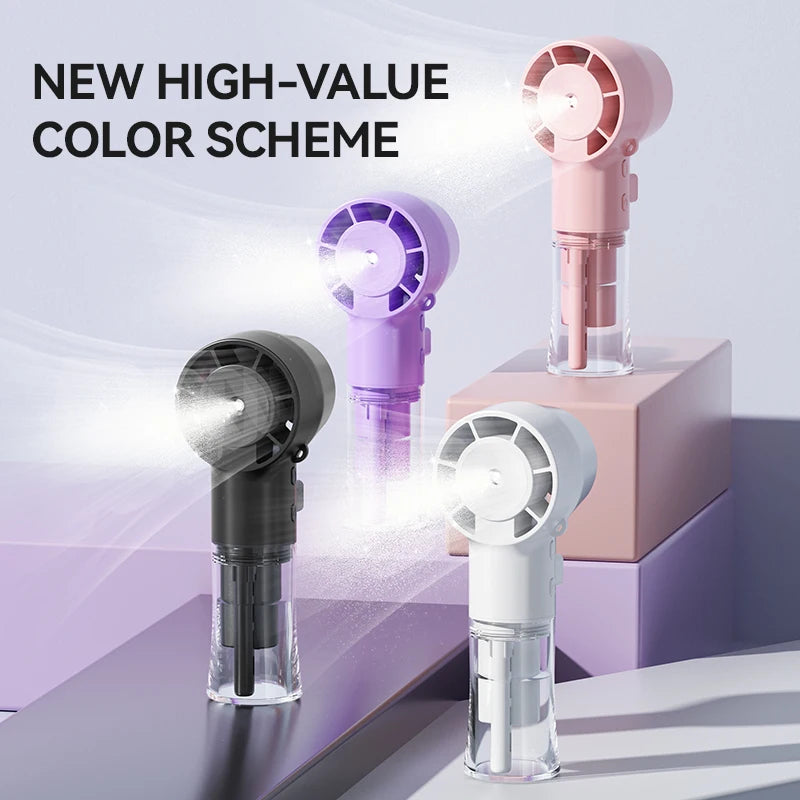 HOMEFISH Handheld Misting Fan Portable Mister Rechargeable Spray