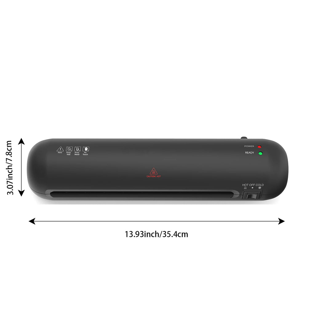 Desktop Laminator Machine Set A4 Size Hot and Cold Lamination 2 Roller System 9 inches Max Width with Paper Cutter Trimmer Round Vue Black AU