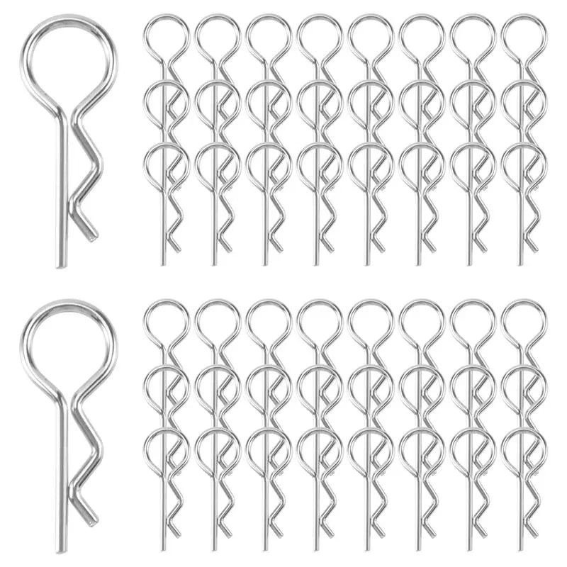 Hot-50Pcs Stainless Steel Body Clips Shell Cover Pin Bend For 1/10 RC Car Remote Control Hsp Redcat Exceed Spare Parts Vue