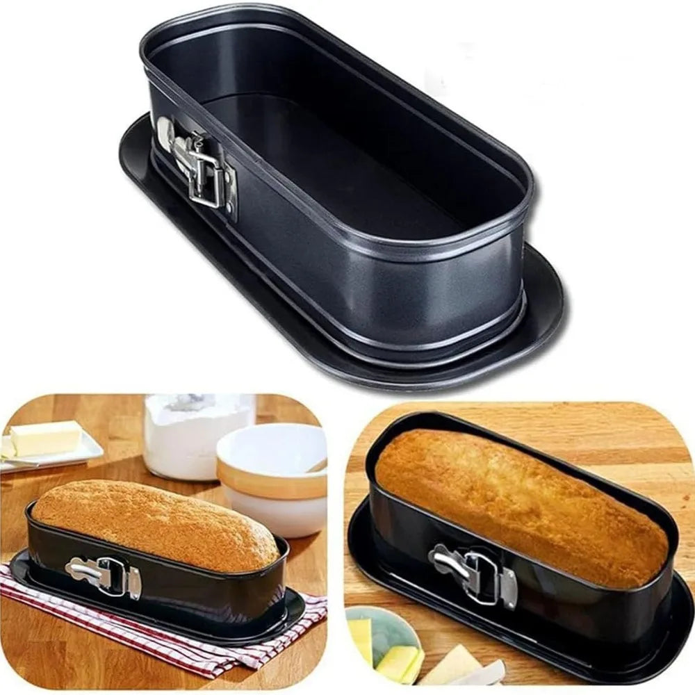 Durable Carbon Steel Oval Removable Bottom Cake Pan Snap Fastener Non-Stick Chiffon Cake Pan Heat-resistant Baking Pan Oven Vue
