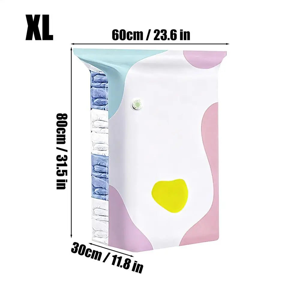 No Pump Vacuum Storage Bag Compression Organizer for Clothes Blanket Mattress Home Apartment Dormitory Closet Wardrobe Luggage Vue XL