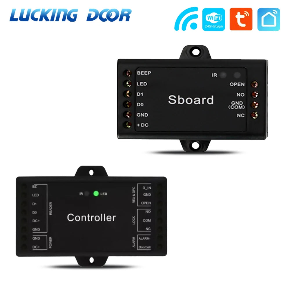 12V DC Tuya 4G 5G Wifi Remote Control Sboard Mini Size Access Control Controller Panel Board Wiegand 26~44 Bits Input 1000 User Vue